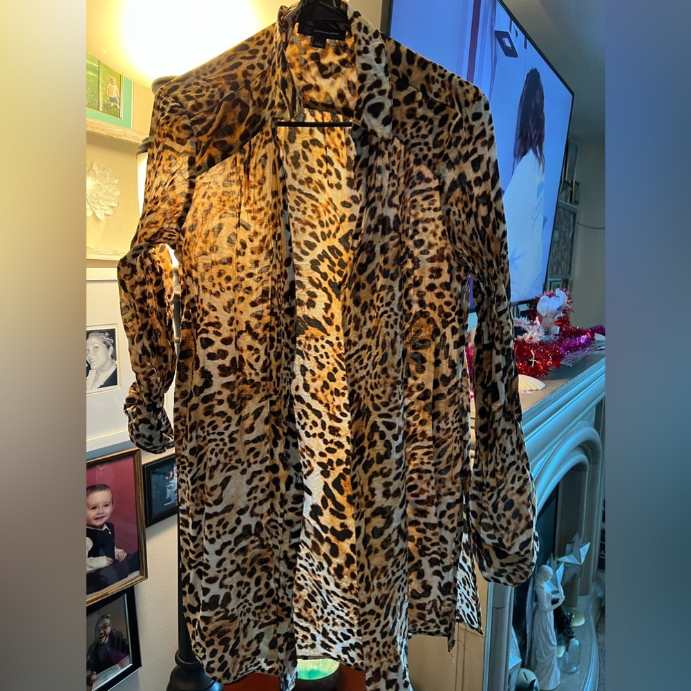 INC brand leopard print top